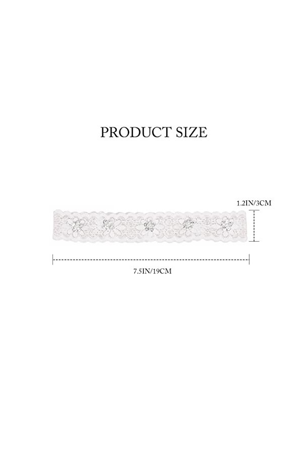 Relandy Jarretière de mariage en dentelle blanche avec fleur pour femme et fille