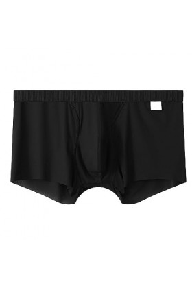 Letuwj Boxer en soie glacée pour homme, Noir, 3XL