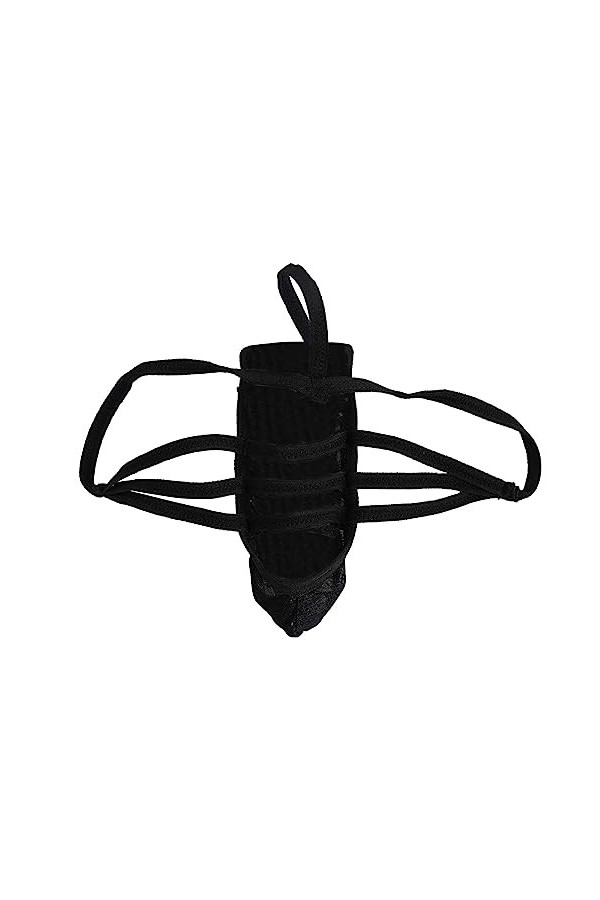 PTLLEND Robe Chaude pour Homme avec Capuche Sexy See Through Underwear Men Exposed Egg Plane Thong Et Tac Black, L 