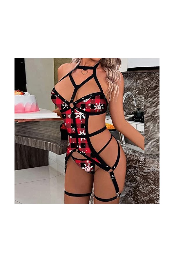 Ensemble Lingerie Sexy Femme Érotique, Lingerie Sexy pour Femme Nuisette en Dentelle Chemise en Maille Vêtements de Nuit Brid