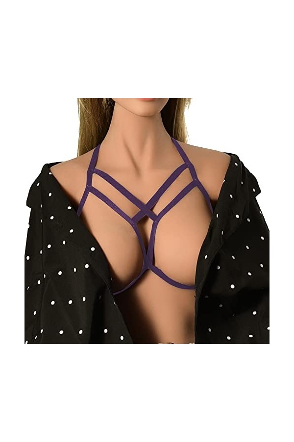 Femmes Sexy Lingerie Babydoll - sous-Vêtement Col V Profond Mode Sexy Dentelle Froncé Soutien-Gorge Bretelles Réglables Linge