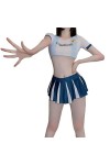 LureZone Uniforme de pom-pom girl sexy à manches courtes pour femme, uniforme de scène, cosplay, fête, Halloween 6954rouge 