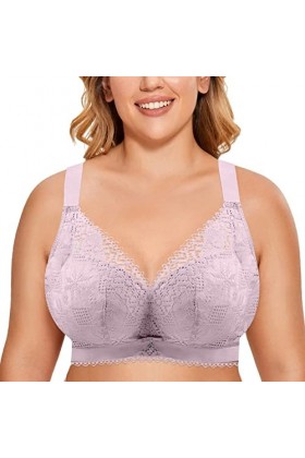 HANXIULIN Soutien-gorge en coton sans armatures doux à lavant - Maintien solide sans armatures - Soutien-gorge sans armature