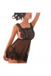 PANPANY Sexy Nightwear Lingerie Lace Womens Sleepwear sous-vêtements Taille Plus Lingeries Sexy Ouverte Black, XXXL 