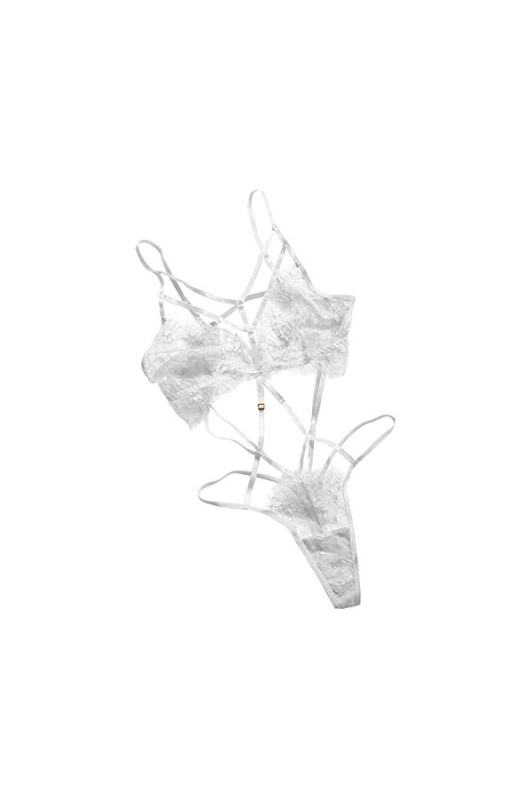 Lingerie Femme Sexy Ensemble Homme Sexy Hot y2*k Femmes Sexy Sling Dentelle Trois Points Sangle Transparente sous-Vêtements E