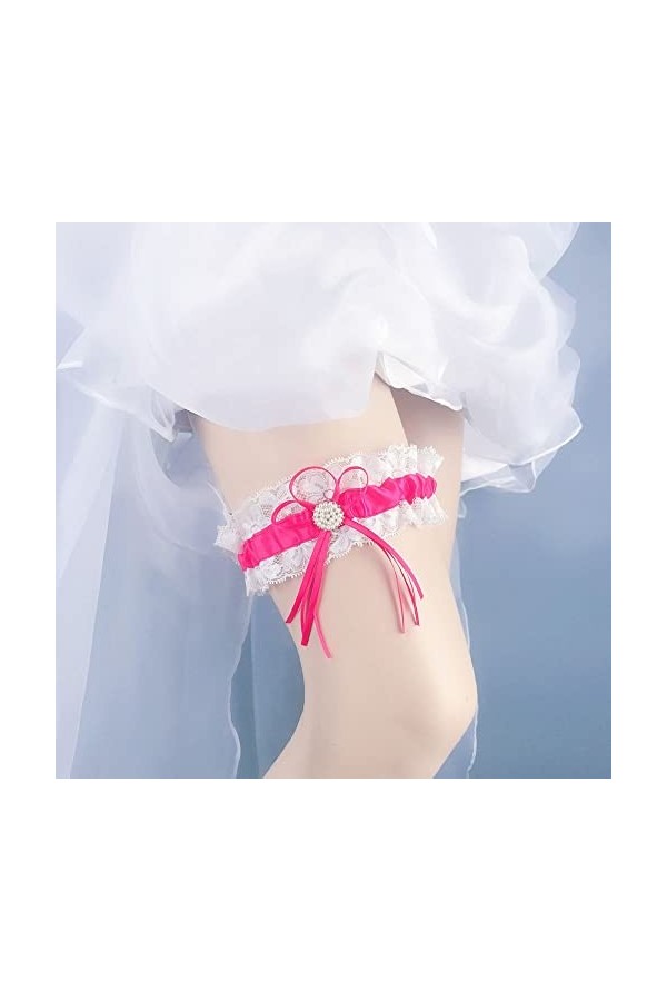 1 jarretière pour robe de mariée - Souple - Élastique - Sexy - Avec anneau de jambe - Fabriqué à la main - Pour mariage - Pou