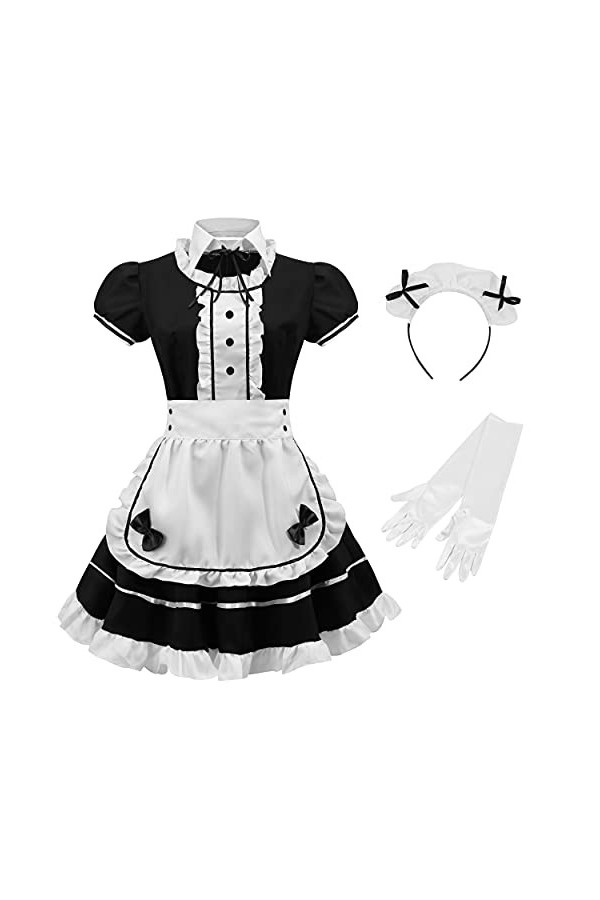 maxToonrain Accessoires de costume de soubrette pour femme - Costume de soubrette - Costume dHalloween - Cosplay - Joli tabl