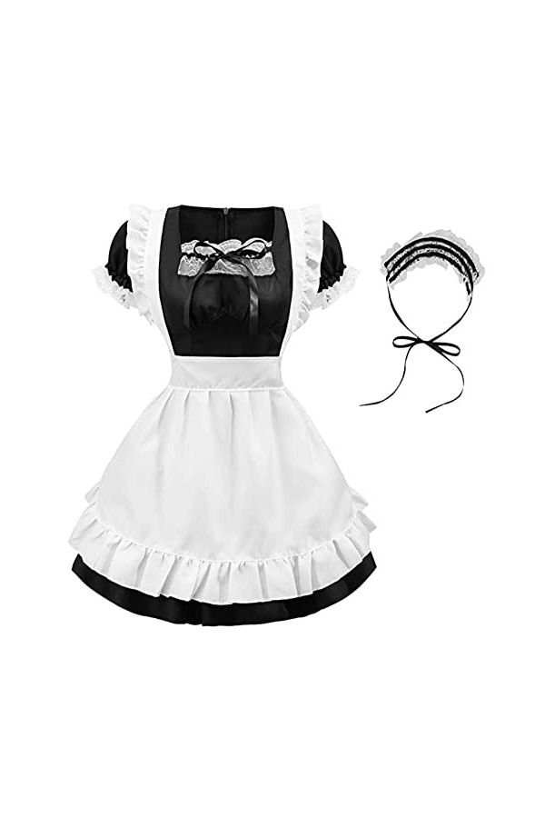 maxToonrain Accessoires de costume de soubrette pour femme - Costume de soubrette - Costume dHalloween - Cosplay - Joli tabl