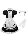maxToonrain Accessoires de costume de soubrette pour femme - Costume de soubrette - Costume dHalloween - Cosplay - Joli tabl