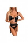 Lingerie Femme Sexy Ensemble Homme Sexy Hot y.2k Femmes Mode Sexy Cuir Sleepwear Lingerie sous-vêtements Lingerie Slip Black