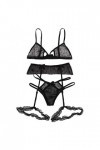 Soutien-Gorge Sexy et Culotte en Dentelle Lingerie Résille Vêtements de Nuit Résille Creux Lingerie Sexy pour Femme Lingerie 