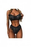 sous-Vetements Femme Sexy Vêtements De Nuit Dentelle Lingerie Sexy Ensemble 2 Pièce Ensemble Soutien Gorge et String Erotique