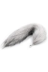 HOT DREAM Queue de renard duveteux en acier inoxydable pour adulte Unisexe - Noir - Taille Unique