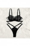 Femme sous-Vetements Sexy Ensemble Soutien Gorge et String Dentelle Lingerie Sexy Ensemble Erotique Vêtements De Nuit 2 Pièce