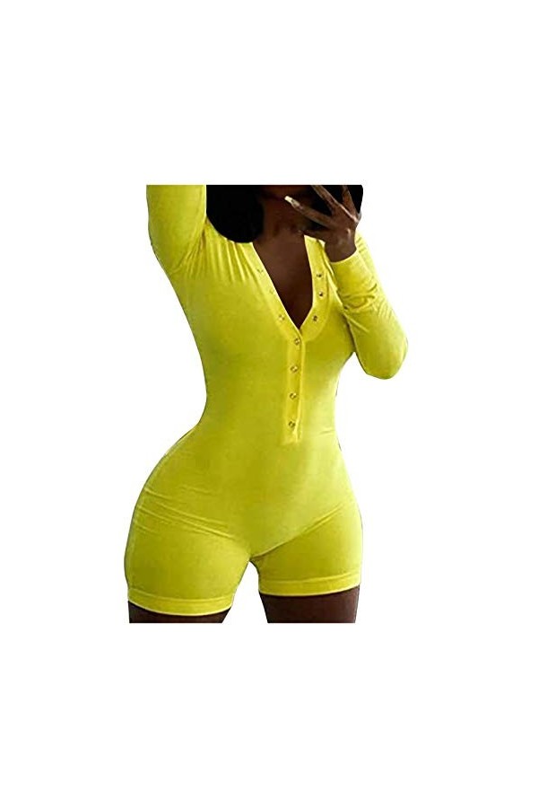 Ncenglings Sexy Chic Combinaison boutonnée pour Femme Adulte Combinaison boutonnée à Fonctionnel pour Femme Pyjama Sexy Ensem