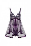 La Dentelle séduisante de la Nuit des Femmes Suspension Pyjama Mode Sexy Lingerie Sexy Ensemble Body Purple, L 