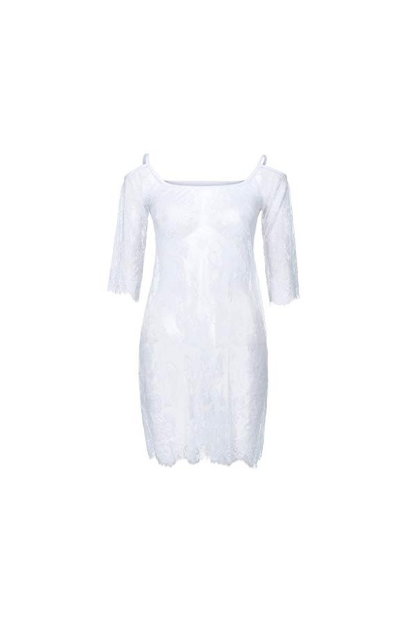Sous-vêtements sans bretelles pyjama sexy pour femme, Blanc., XXXL