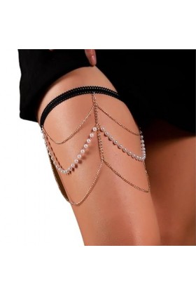 Boho Style Multi Layer Cuisse ChaîNe Jambe Corps ChaîNe Harnais Gothique Jambe JarretièRe Mode Plage Rave Partie Corps Fourni