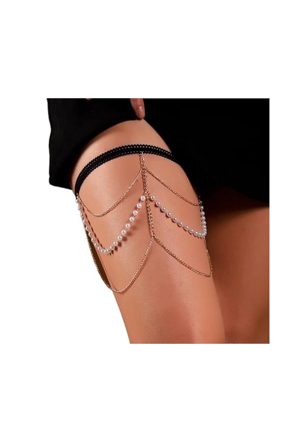 Boho Style Multi Layer Cuisse ChaîNe Jambe Corps ChaîNe Harnais Gothique Jambe JarretièRe Mode Plage Rave Partie Corps Fourni