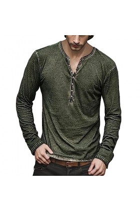 T-shirt à manches longues pour homme - Avec boutonnière - Fonctionnel - Pour le tennis - Décontracté - T-shirt de course - Po