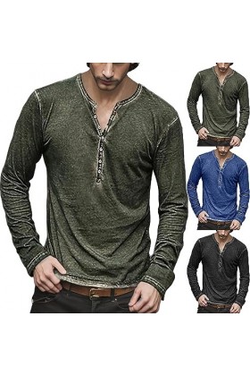 T-shirt à manches longues pour homme - Avec boutonnière - Fonctionnel - Pour le tennis - Décontracté - T-shirt de course - Po