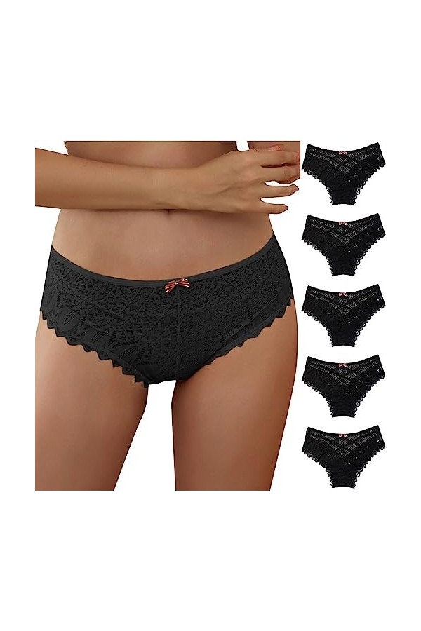 Générique Culotte Femme Taille Haute Culottes Taille Basse Slips Stretch String en Femme Coquine Hot Ouverte A Dentelle Femme