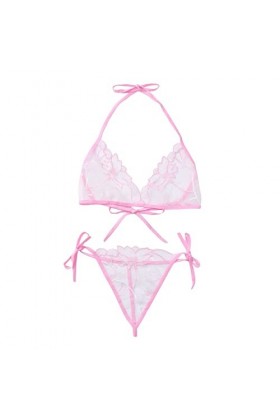 UOWEG Ensembles de Lingerie pour Femmes Sexy Dentelle Réglable Dentelle Fleur G String Pantalon Ensemble 2 Pièces Sexy Soutie