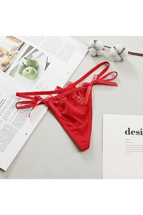 HELLORSOON String Ficelle Femme Sexy Respirabilité en Dentelle Échancré String Noir Charmant Dentelle Coquine sous-vêtements 