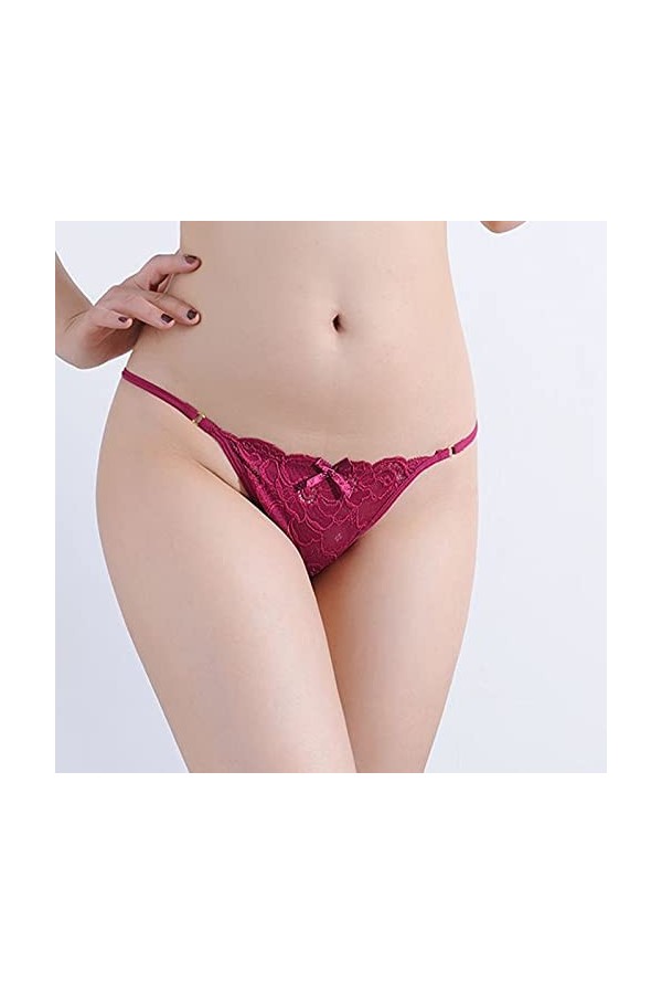 HELLORSOON Slip pour Femme Sexy Dentelle Florale Confortable Échancré String Noir Nuisette Maille Transparente Pyjama sous-vê