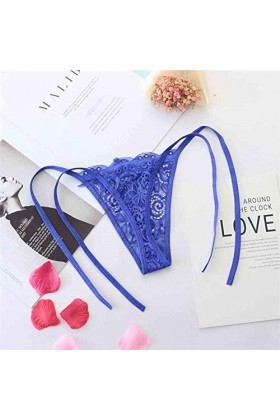 HELLORSOON String pour Femme Sexy Dentelle Florale Confortable Coupe Française String Dentelle Transparent Érotique Romantiqu