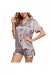 TDEOK Mini jupe sexy - Ensemble pyjama court - Robe de nuit - Pyjama pour femme, argenté, XXXXL