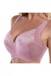 Lingerie sexy en dentelle pour femme avec anneau en acier pour fermer la paire de soutiens-gorge de lait Bustier Petit, Rose,