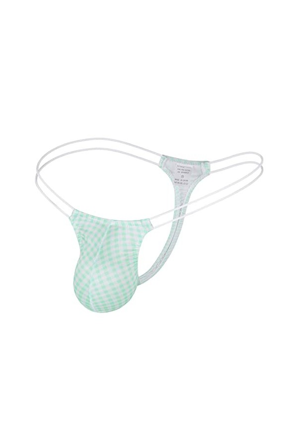 Slip Homme Hommes Plaid Imprimé Respirant Léger Taille Basse Sexy sous-Vêtements Thong Briefs Body Sexy