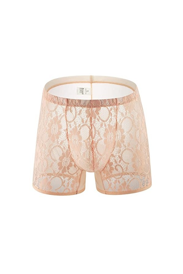Calecon Homme Coton String en Dentelle pour Hommes Culotte de Sexe Culotte en T Transparente pour Hommes sous-vêtements Slips