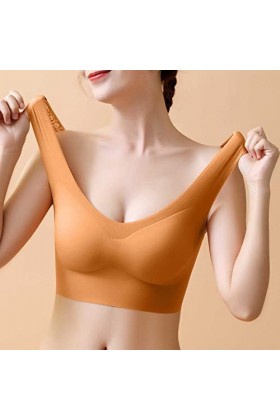 Brassière Femme Sexy Soutien-Gorge de Sport Grande Taille et Sexy sans Armature Effet de Rassemblement et Soutien