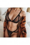 MODSGUE Bralette Lace Erotic String Sexy Dentelle Bikini Sportif Clubwear Push Up Bralette Y Culotte Set Cosplay, Noir , S