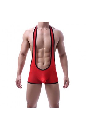 Junhasgood sous-Vêtements Sexy pour Hommes Boxer Conjoined Boxers Sexy Mesh Respirant Fart Underpants Lingerie Soutien Sexy