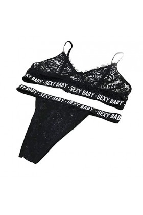 Ensemble Soutien Gorge et String Femme 2 Pièce sous-Vetements Dentelle Vêtements De Nuit Erotique Lingerie Sexy Ensemble Sexy