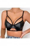 UOWEG Lingerie en PU avec boucle et bretelles pour femme - Soutien-gorge push-up - Sexy - Grande taille, Noir , XL