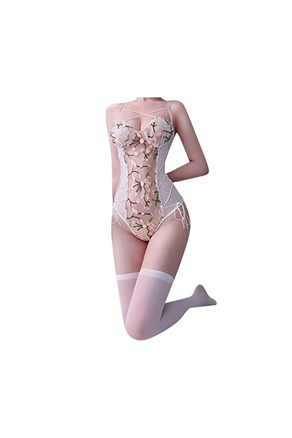 Lingerie Sexy Femme Coquine Hot Coquine Lingerie Pas Cher Transparente Lingerie en Résille Sexy Hot Chaude Nu Teddy Lingerie 