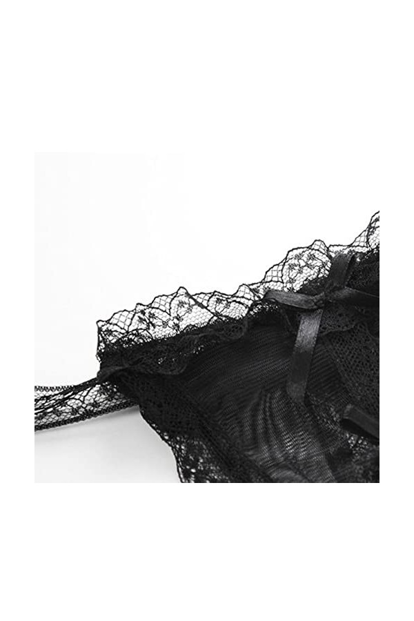 HELLORSOON String pour Femme,Sexy Séduction Dentelle Florale en Dentelle Robe Sexy Shorty pour Femme