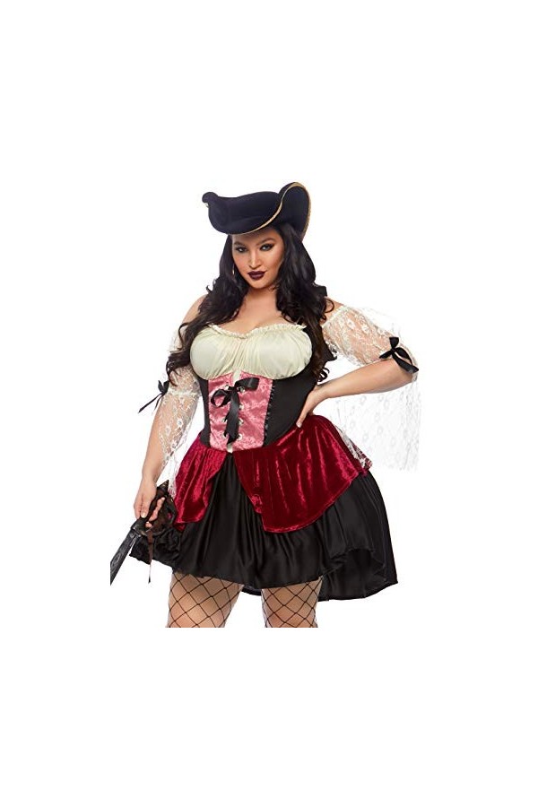 Leg Avenue Wicked Wench Adult Sized Costumes, Noir, 1X-2X EUR 48-52 Femme