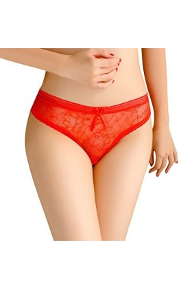 HELLORSOON String Ficelle Femme,Sexy Érotique Transparence Subtile sans Couture Culotte en Dentelle Culotte Coton