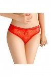 HELLORSOON String Ficelle Femme,Sexy Érotique Transparence Subtile sans Couture Culotte en Dentelle Culotte Coton