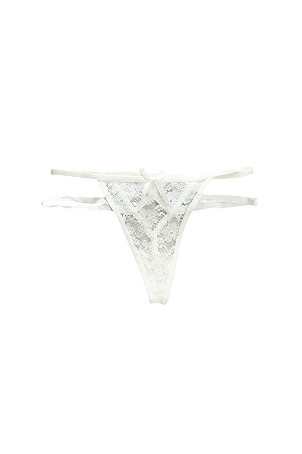 HELLORSOON String Ficelle Femme Sexy Dentelle Florale Confortable Échancré String Ouvert Nuisette Maille Transparente Body Li