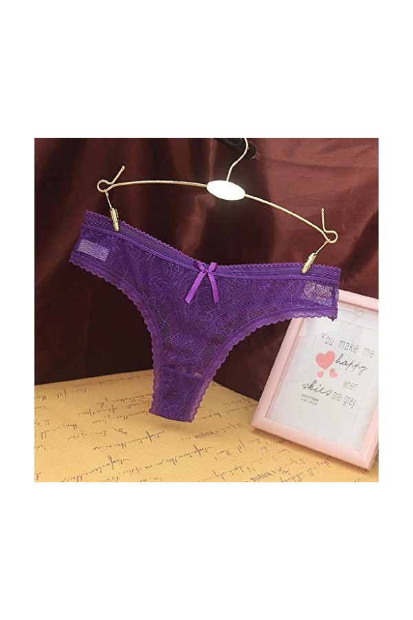 HELLORSOON String pour Femme Sexy Dentelle Florale Confortable Coupe Française String Dentelle Nuisette Maille Transparente P