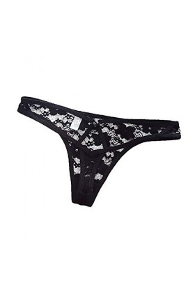 HELLORSOON String Ficelle Femme Doux Sexy Lace Dentelle Coupe Française String Dentelle Séduction Résille Volants Nuisette Tr