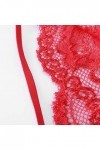 Générique Tenue Sexy avec Trou Sexy Mesh Dentelle Femmes Sheer Backless Bodysuit Teddy Jumpsuit Lingerie Red, L 