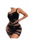 MianYaLi Femmes Sexy Rhinestone Bikini Sexy Dentelle sous-vêtements Ensemble de vêtements de Filet de femptation Pyjama Blac