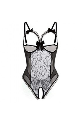 Fulidngzg Body pour femme élégant - Lingerie érotique - Babydoll Curvy SM - Sous-vêtement ouvert à lentrejambe pour le sexe 